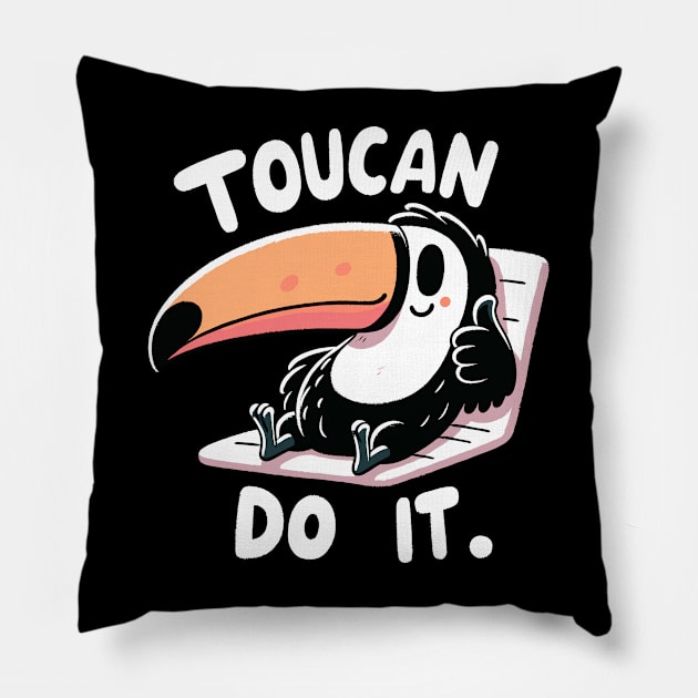 Toucan do it Pillow by DoodleDashDesigns