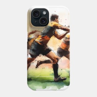 Artistic illustration of men playing rugby Phone Case