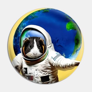 Guinea Pig Astronaut Surfing Earth Pin