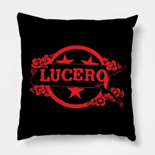 Lucero Band Text Logo Red Pillow