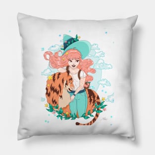 The witch and her pet tiger Pillow