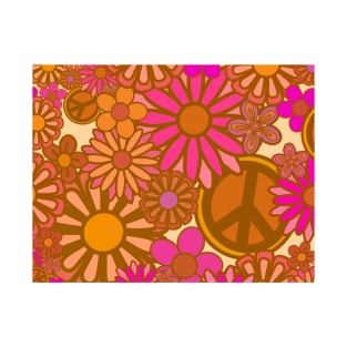 Orange flower power T-Shirt