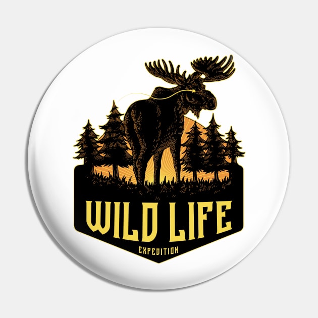 Wild Life Deer Logo Pin by Tonymidi Artworks Studio