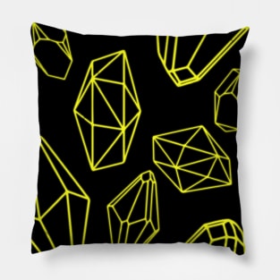 Crystal Gemstone Pattern - Yellow Pillow