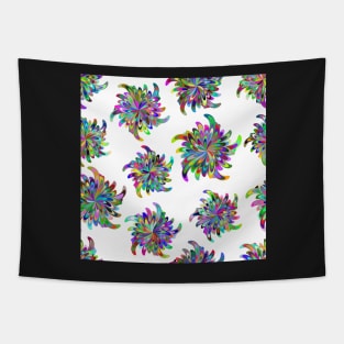 Bright fantastic abstract flowers on a white background Tapestry