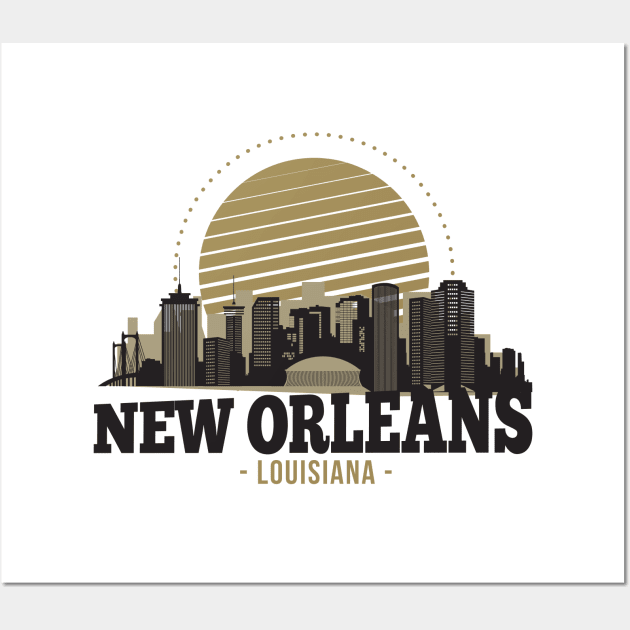 New Orleans Louisiana Skyline Vintage Flag Bandana