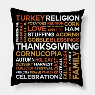 Thanksgiving Word Cloud Pillow