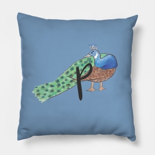 P is for Peacock Pillow