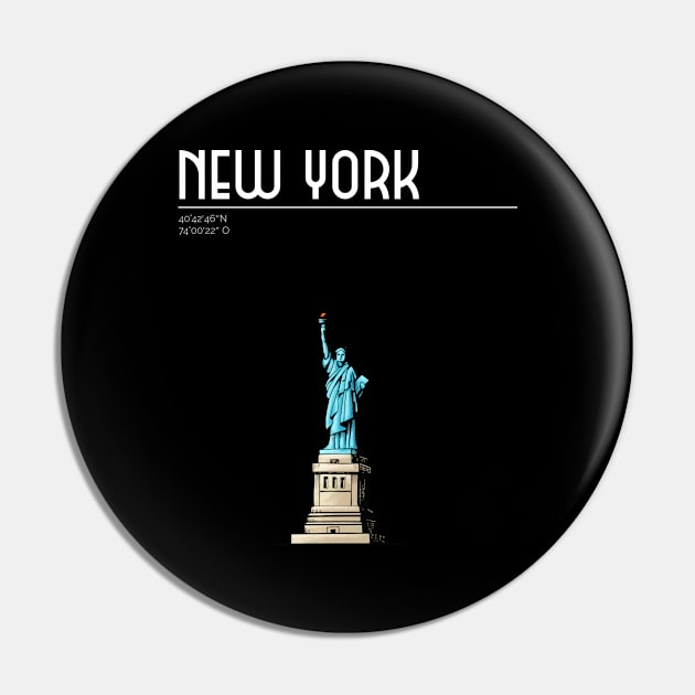 New York, Statue of Liberty Pin by STELATOCLOTHING