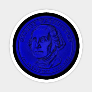 USA George Washington Coin in Blue Magnet