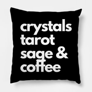 crystals, tarot, sage & coffee Pillow