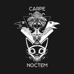 Carpe Noctem Witch & Crows Illustration, Seize The Night T-Shirt