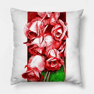 Ink Roses Tattoo Style Pillow