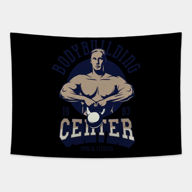 Bodybuilding Center Tapestry by PerrysPrints