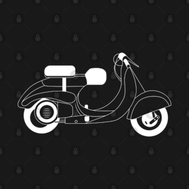 Vespa Circuito 125 White Outline by kindacoolbutnotreally