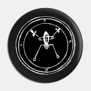 Dark and Gritty Seal of Bael (white on black) Pin