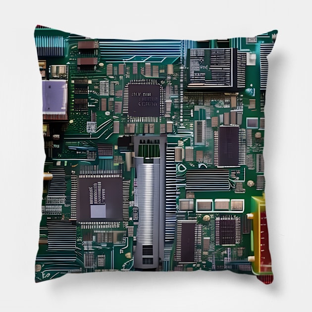 Circuit Symphony Pillow by AlienMirror