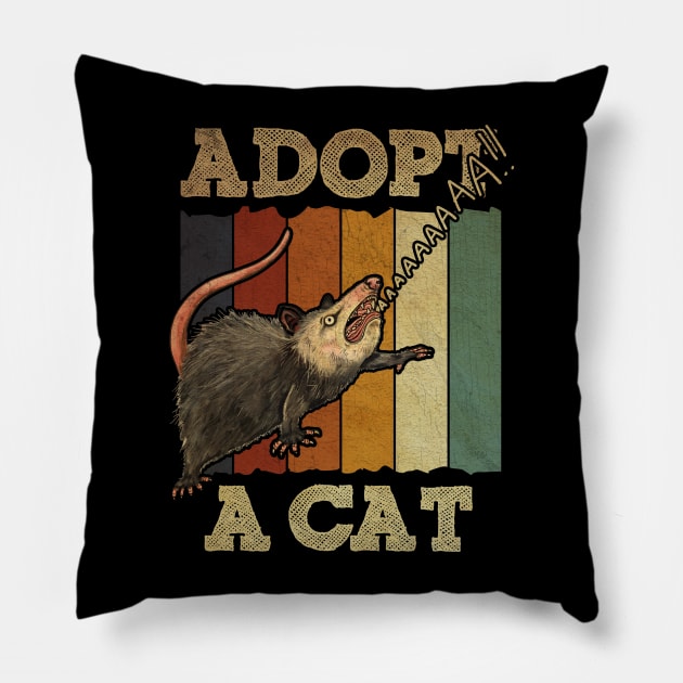 ADOPT A CAT VINTAGE Pillow by sepatubau77