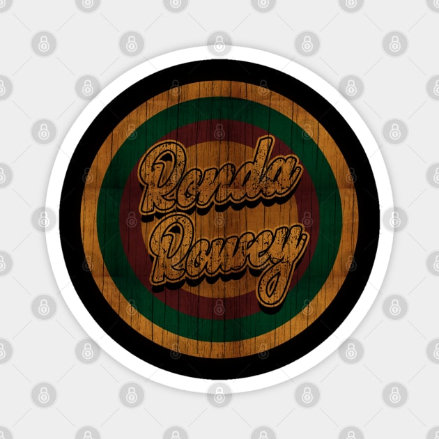 Circle Retro Ronda Rousey Magnet by Electric Tone