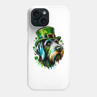 German Wirehaired Pointer Celebrates St. Patrick's Day Phone Case