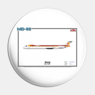 McDonnell Douglas MD-88 - Iberia (Art Print) Pin