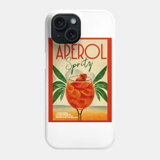 Retro Aperol Spritz Poster Tropic Homebar, Kitchen Bar Prints, Vintage Drinks, Recipe, Wall Art Phone Case