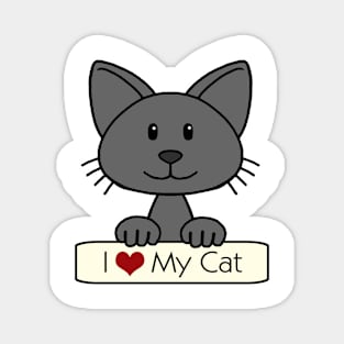 Black Cat - I Love My Cat Magnet