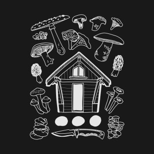 "Mushroom Cabin" Foraging Nature Cottage T-Shirt