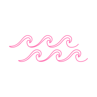 Cute Pink Sea Waves T-Shirt