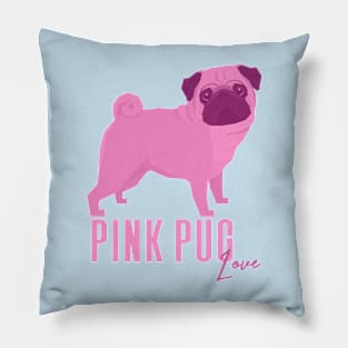 Pink Pug Love Pillow