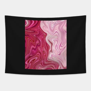 Raspberry Cream Pink Marble Effect Swirl Abstract Art Tapestry