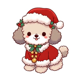 Cute Christmas Poodle Santa T-Shirt
