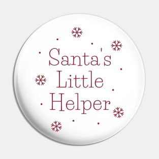 Santa's Little Helper. Cute Christmas Design with snowflakes Pin