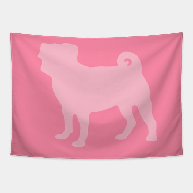 Pastel Pink Pug Tapestry by XOOXOO