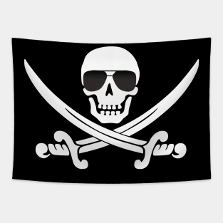 Cool Pirate Skull with Crossed Swords Tapestry