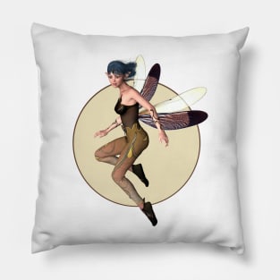 Fly high fairy faerie elf in dragonfly wings Pillow