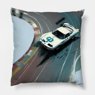 Retro Nascar Race Day Pillow