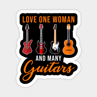 Love One Woman Many Guitars Guitarist Me Magnet