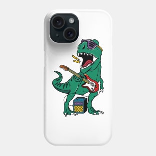 Rockin' T-Rex: Electric Guitar-Wielding Dinosaur Phone Case