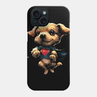 Superhero retro puppy dog Phone Case