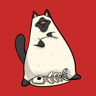 Siamese Lazy Cat T-Shirt