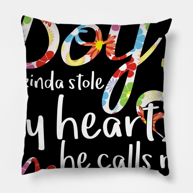 There's This Boy He Kinda Stole My Heart He Calls Me Mamaw Pillow by gotravele store