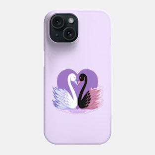 Heart Loving Swans Phone Case