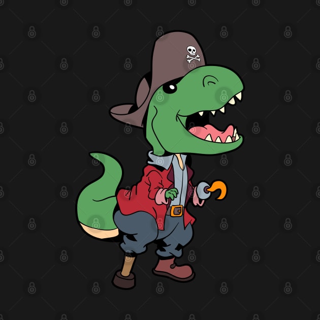 Captain TREX - Pirate Dinosaur by Modern Medieval Design