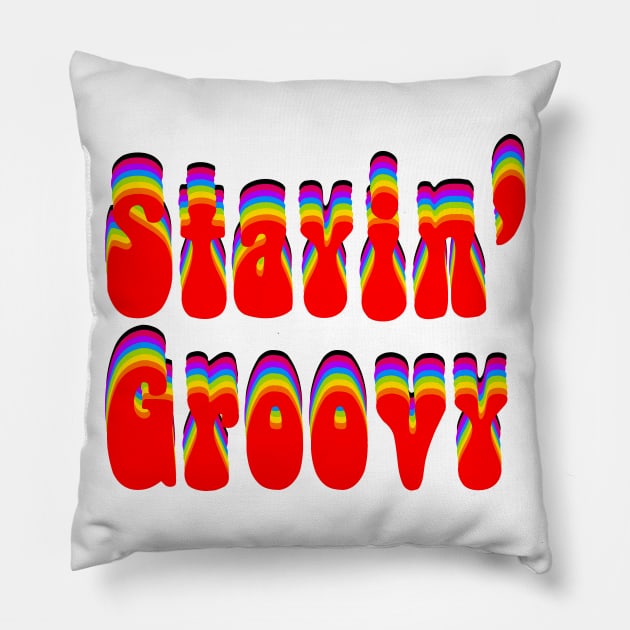 Stayin Groovy Word Pillow by KarwilbeDesigns