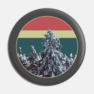 Retro Snow Tree Pin