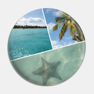 Caribbean Photo Collage - Isla Saona Pin