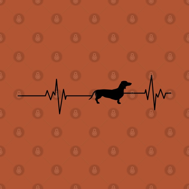 Dachshund Love Heartbeat Design for Dog Lovers by Hopscotch Shop Gifts