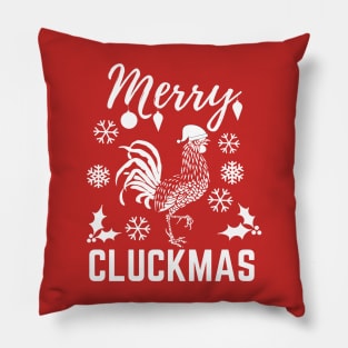 Merry Cluckmas Funny Christmas Chicken Vintage Pajama Gift For Family Pillow