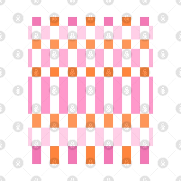 Pink and Orange Checkered Pattern by OneThreeSix